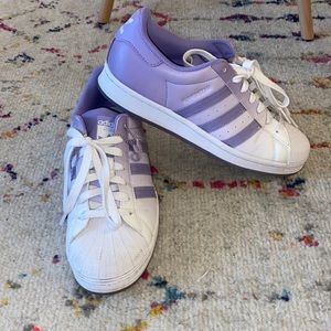 Purple Gradient Adidas Superstar Sneakers